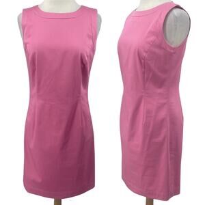 Brooks Brothers Dress Sleeveless Sheath Silhouette Crewneck Cotton Pink Womens 8